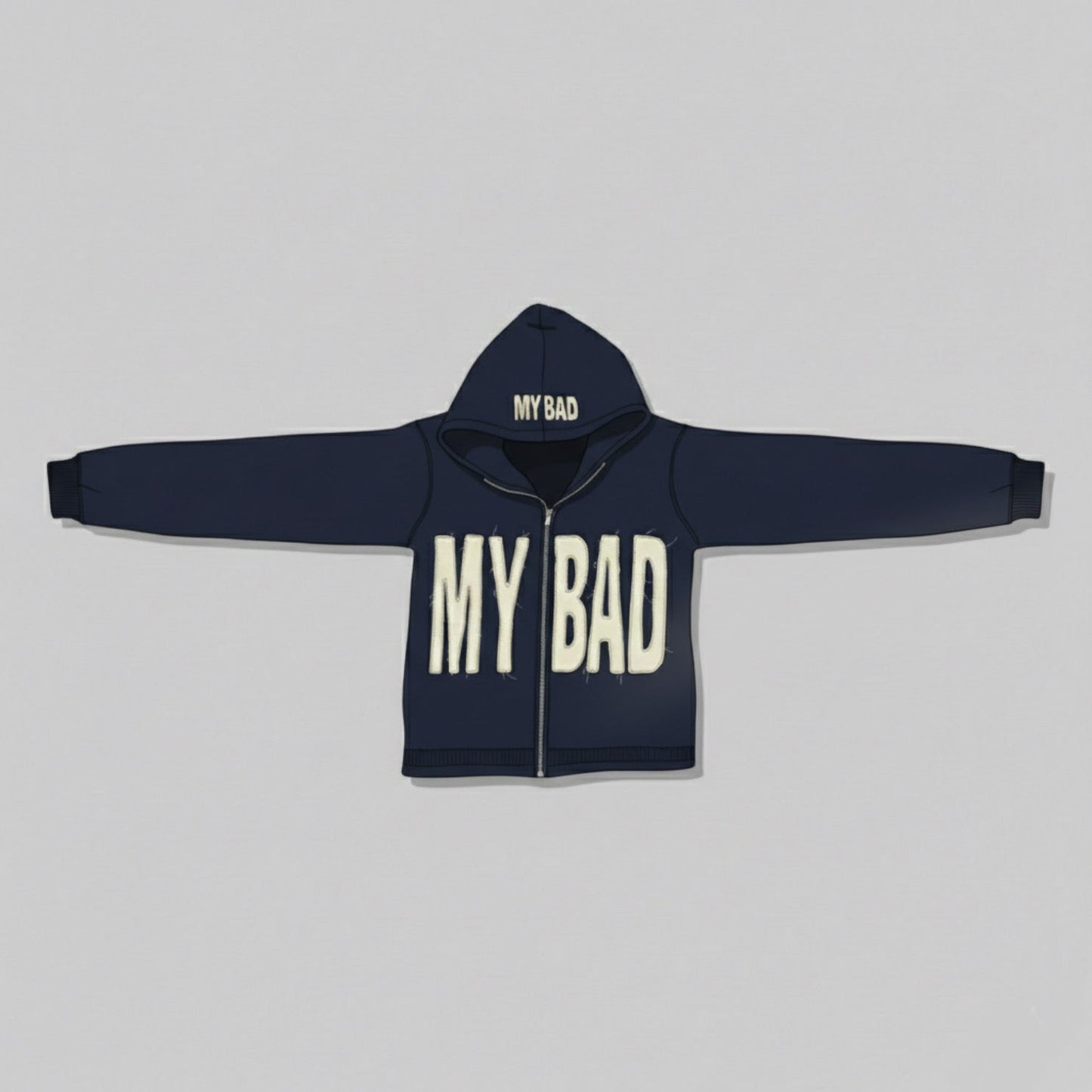 MY BAD – Navy Blue Hoodie