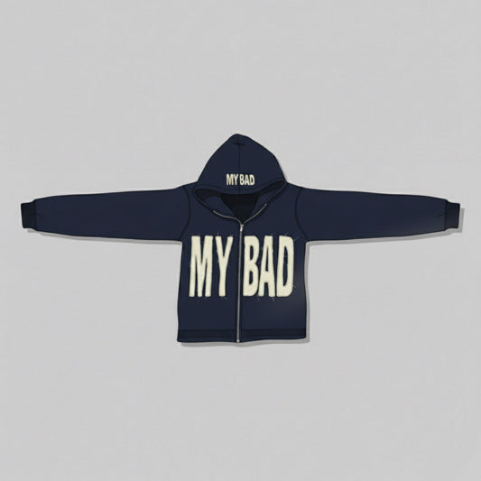 MY BAD – Navy Blue Hoodie